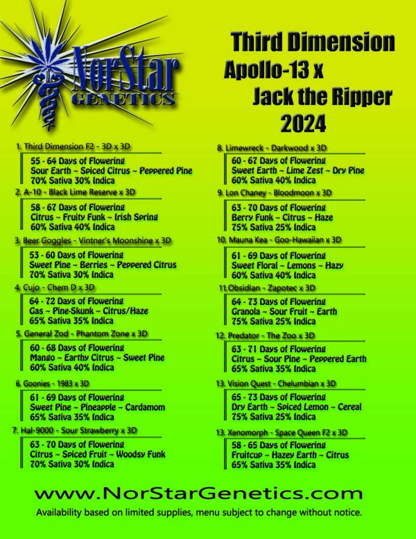 Third Dimension 2024 menu